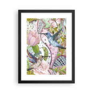 Poster in een zwarte lijst - Verstrikt in wijnstokken - 30x40 cm