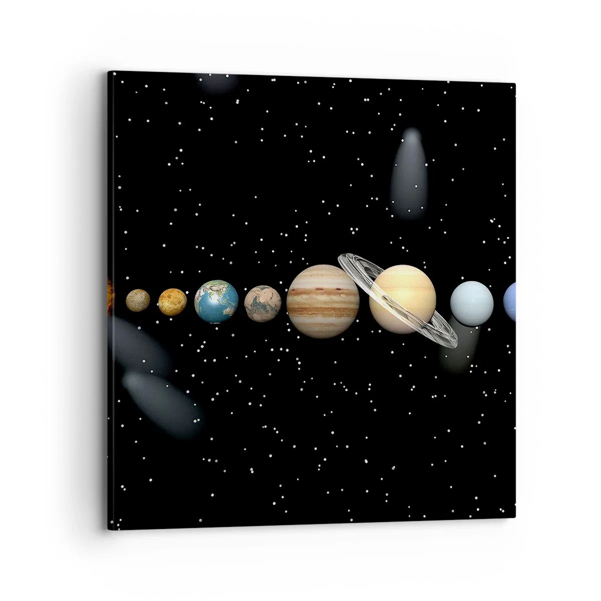 Schilderen op canvas - En de planeten razen, razen... - 70x70 cm