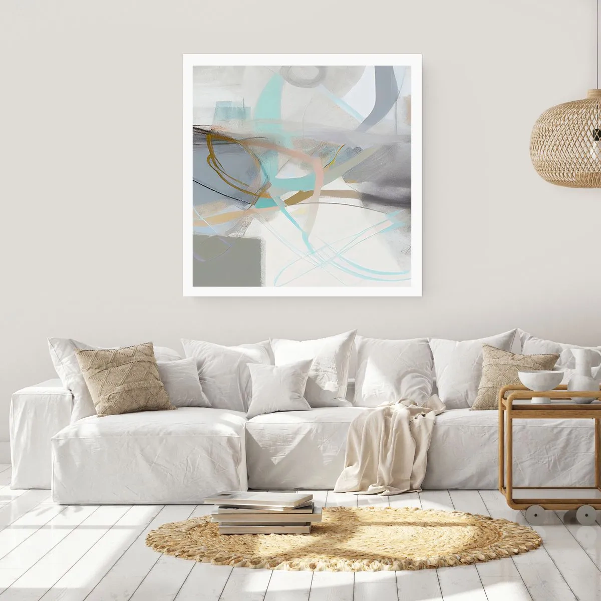 Poster - Mistige abstractie - 60x60 cm