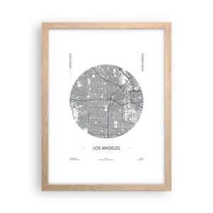 Een poster in een licht eiken lijst - Anatomie van Los Angeles - 30x40 cm