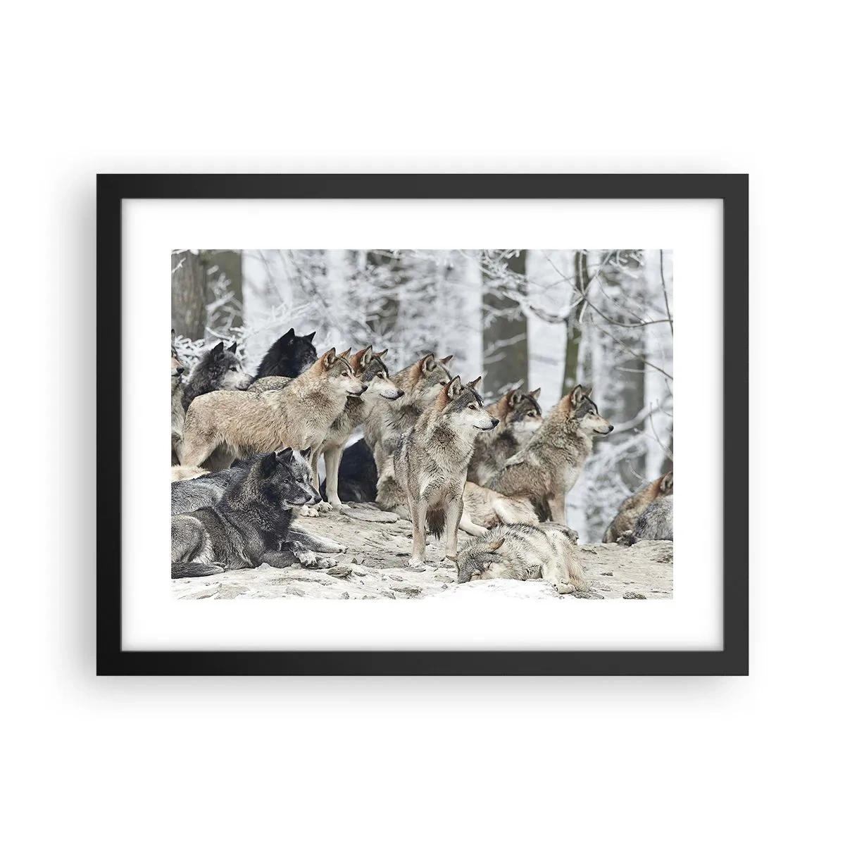 Poster in een zwarte lijst - Familie en vrienden - 40x30 cm