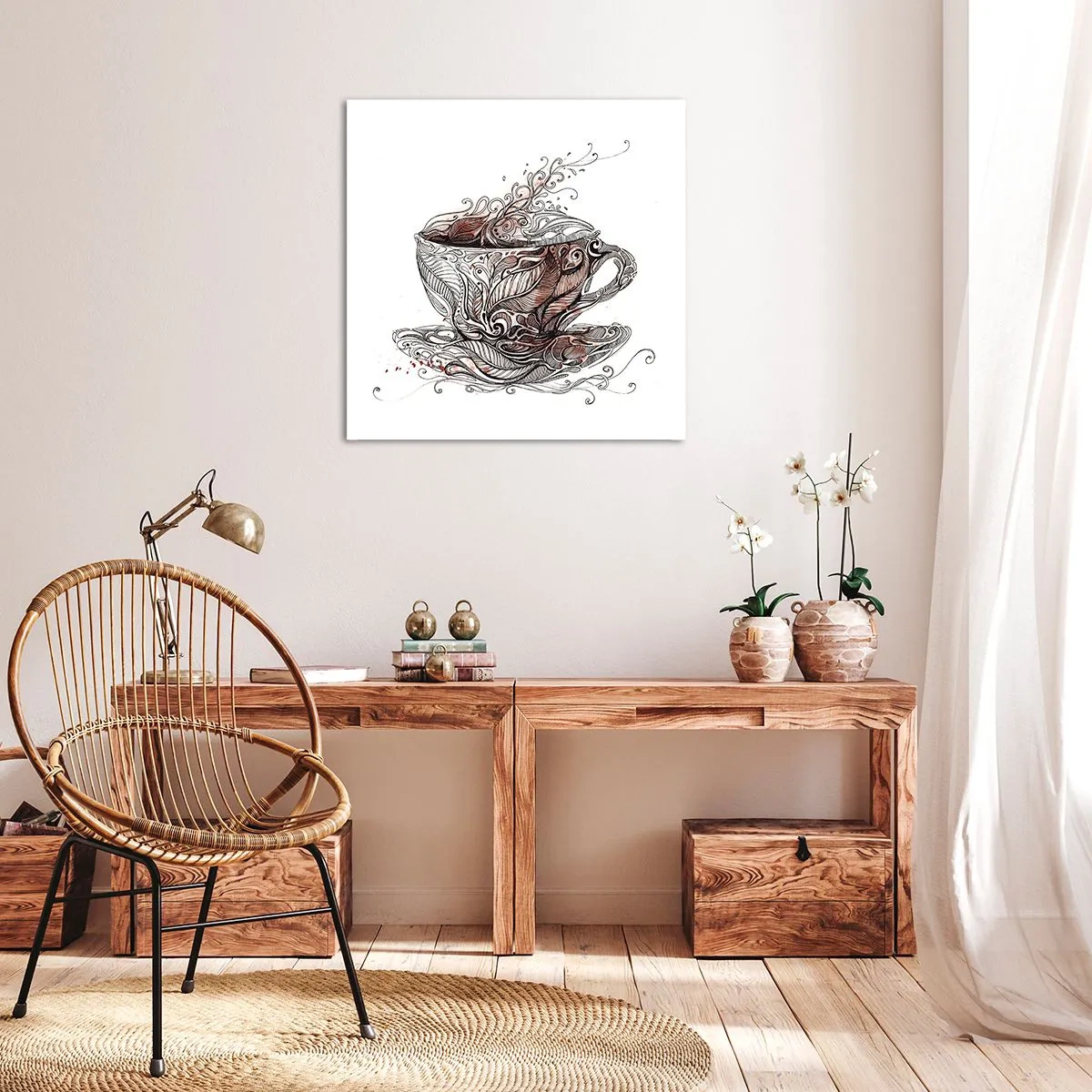 Schilderen op canvas - Thee voor alles - 50x50 cm