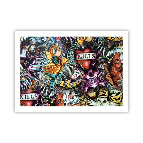 Poster - De droom van de tatoeëerder - 70x50 cm