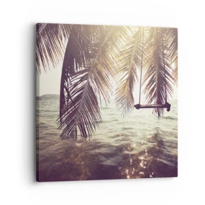 Schilderen op canvas - Je kunt naar believen in de wolken slingeren - 30x30 cm