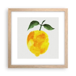 Een poster in een licht eiken lijst - Hoe proef je de zon? - 30x30 cm