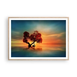 Een poster in een licht eiken lijst - Afstanders en de stilte van de wereldlozen - 100x70 cm