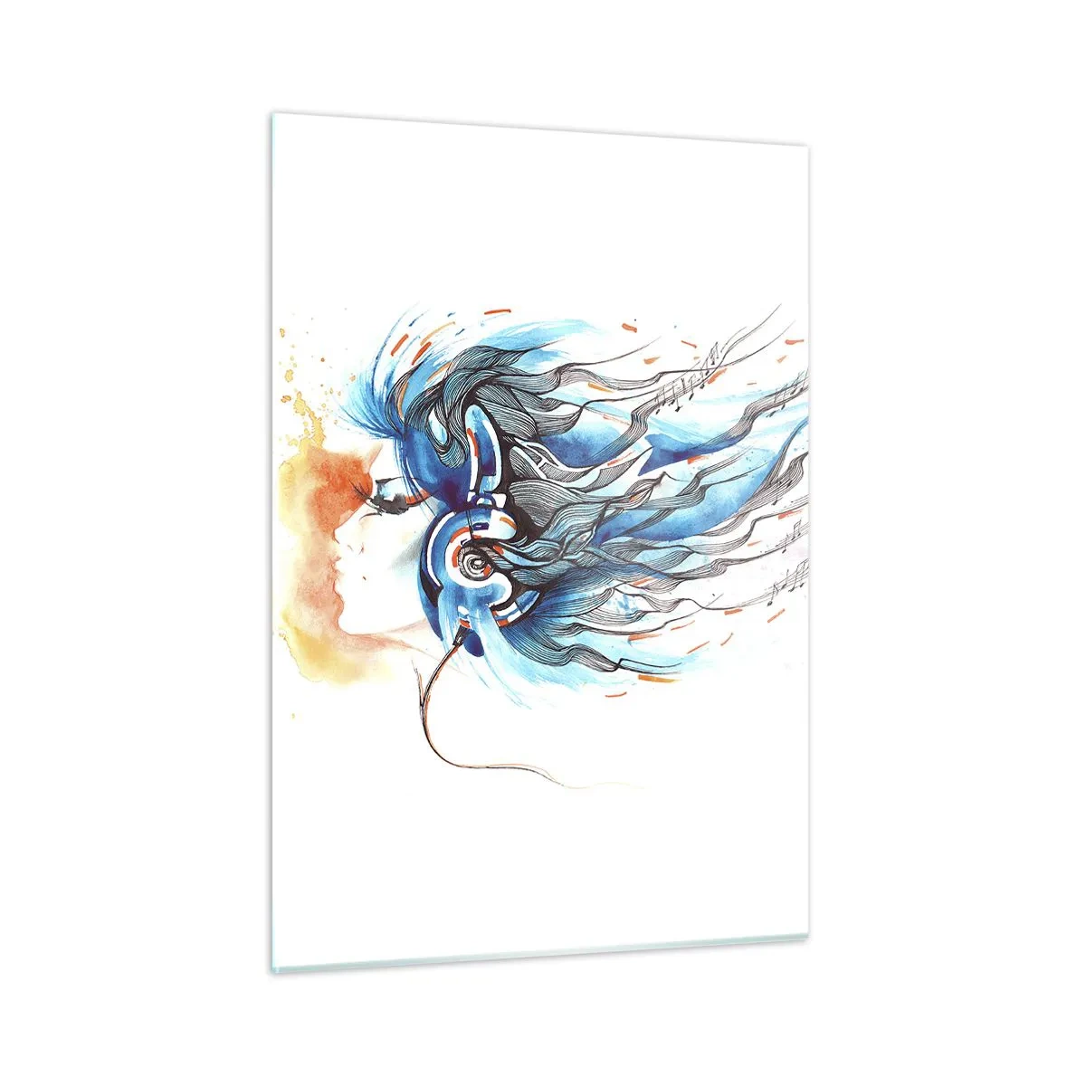 Schilderen op glas - Laat de muziek spelen - 50x70 cm