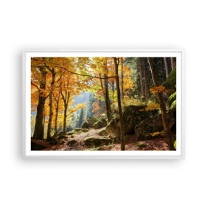 Poster in een witte lijst - Tijd om te ontspannen - 91x61 cm