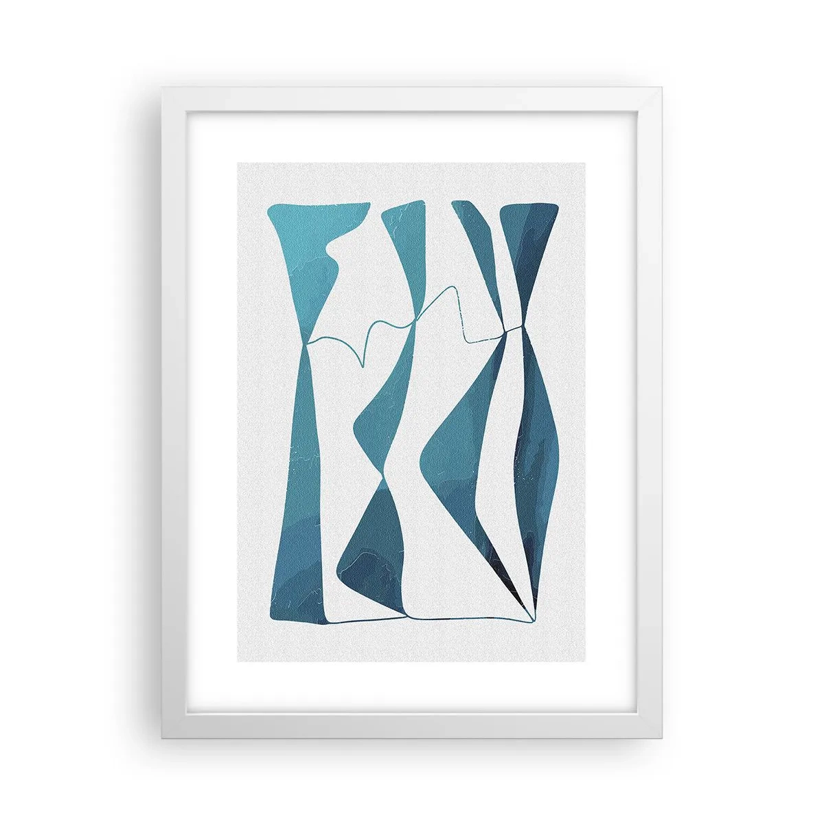 Poster in een witte lijst - Abstractie: turquoise verbinding - 30x40 cm