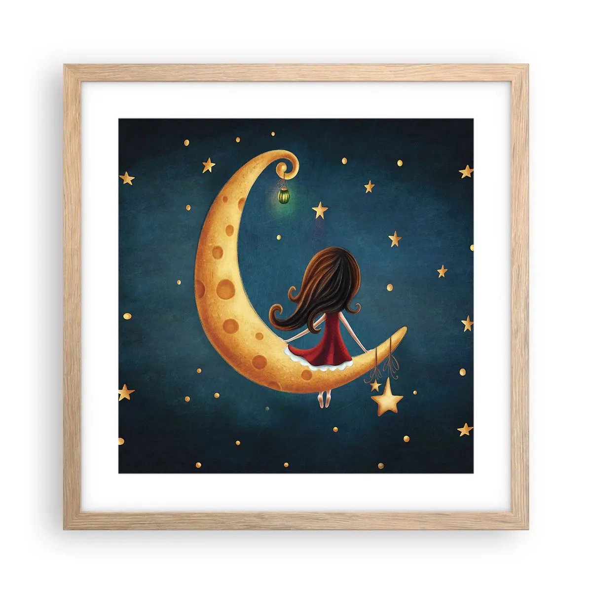 Een poster in een licht eiken lijst - Een keer… - 40x40 cm