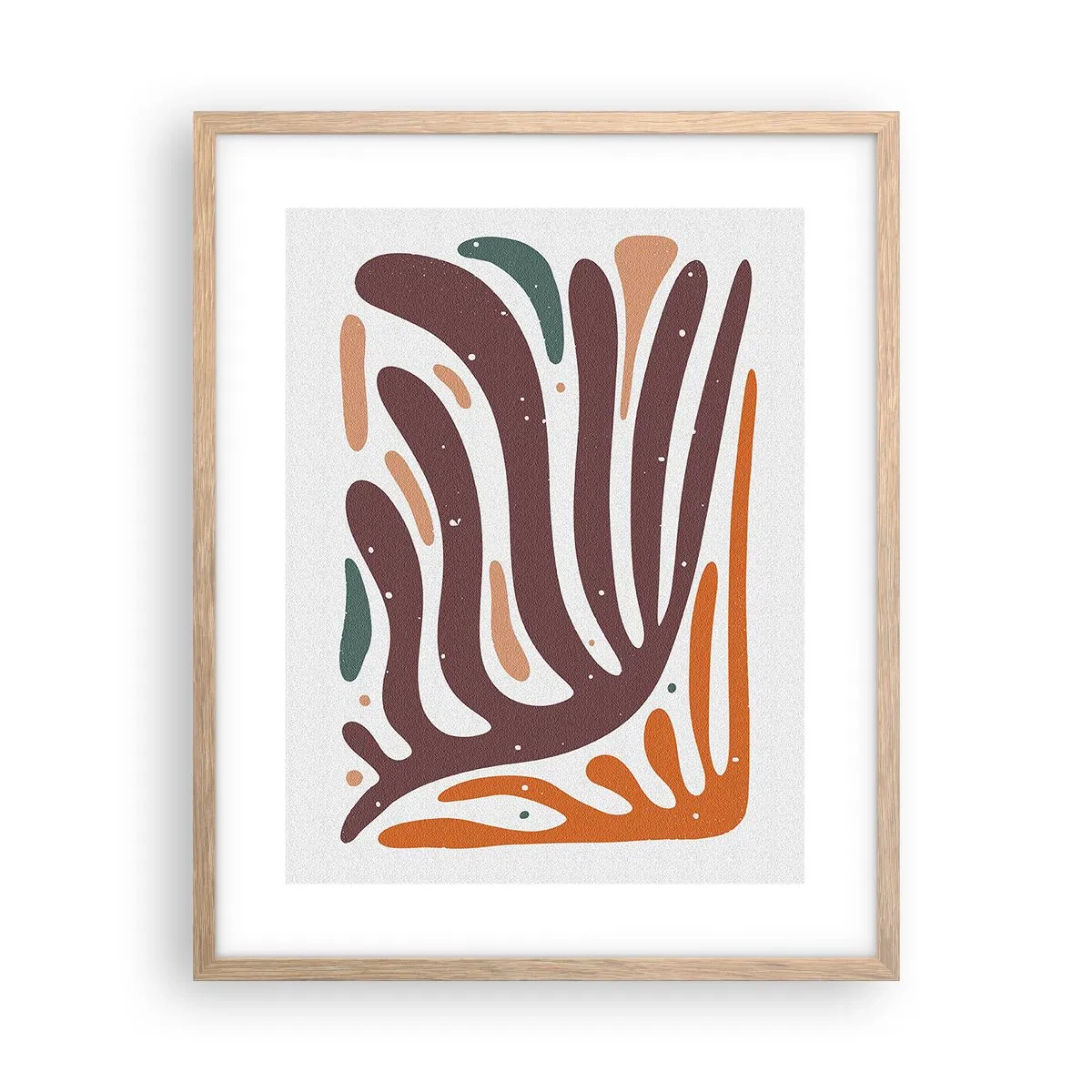 Een poster in een licht eiken lijst - Stralende organische compositie - 40x50 cm