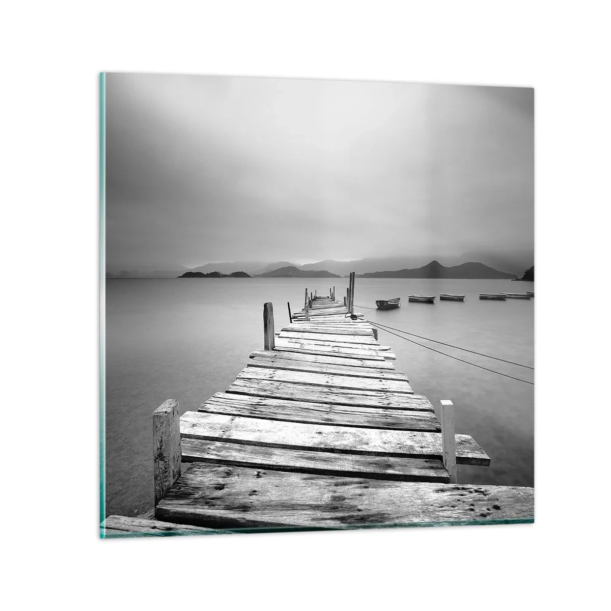 Schilderen op glas - Achter bergen en zeeën - 60x60 cm