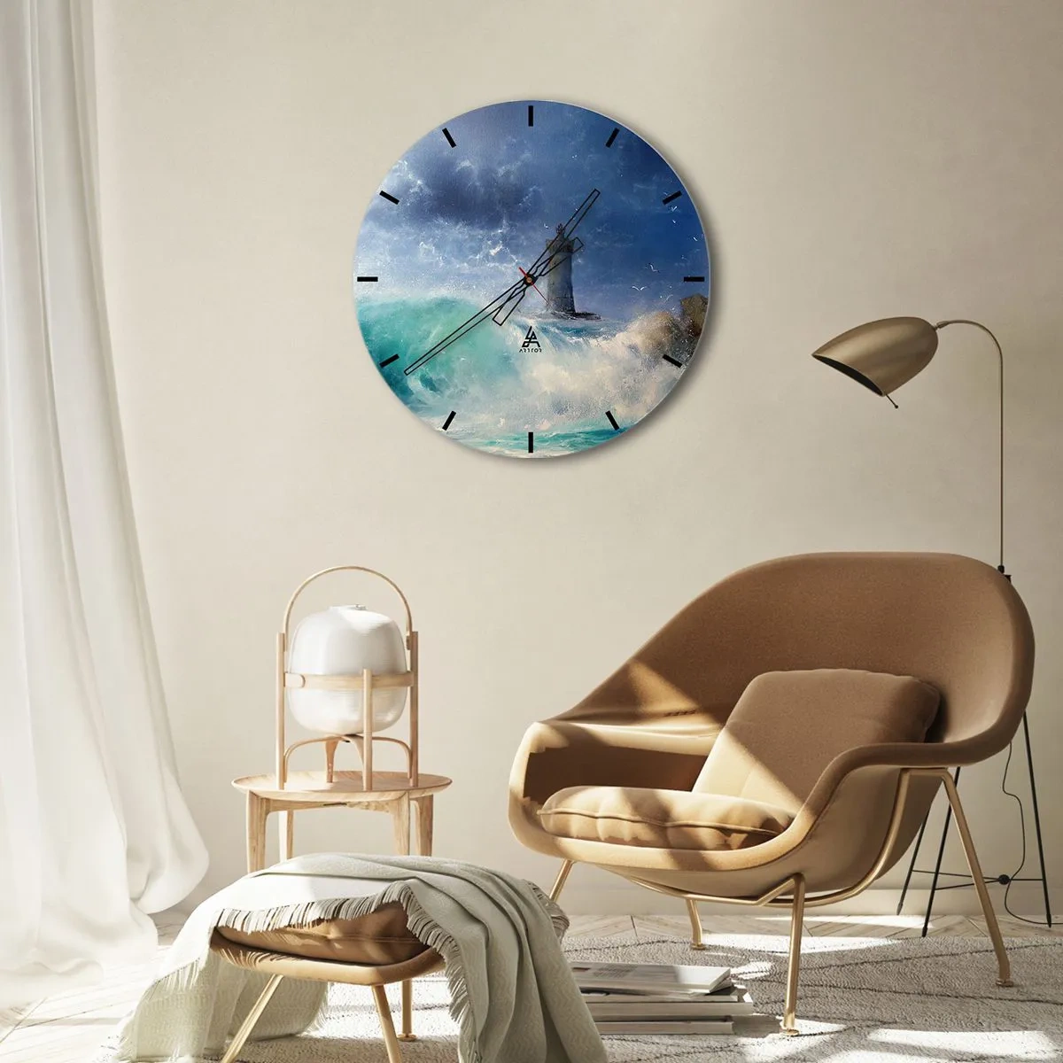 Wandklok - Klok - Op uw hoede voor de elementen - 40x40 cm