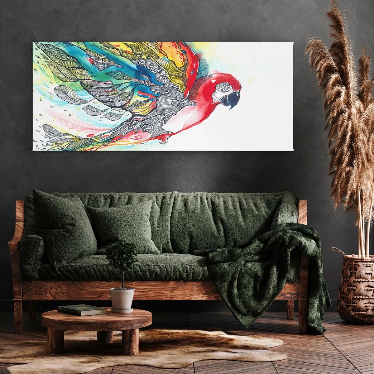 Schilderen op canvas - Leef kleurrijk - 120x50 cm