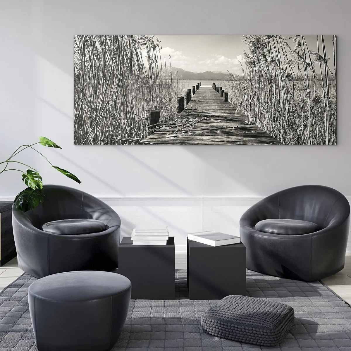 Schilderen op glas - In de stilte van het gras - 140x50 cm