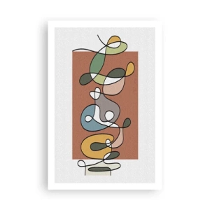 Poster - Abstractie: kleurrijke dans - 61x91 cm