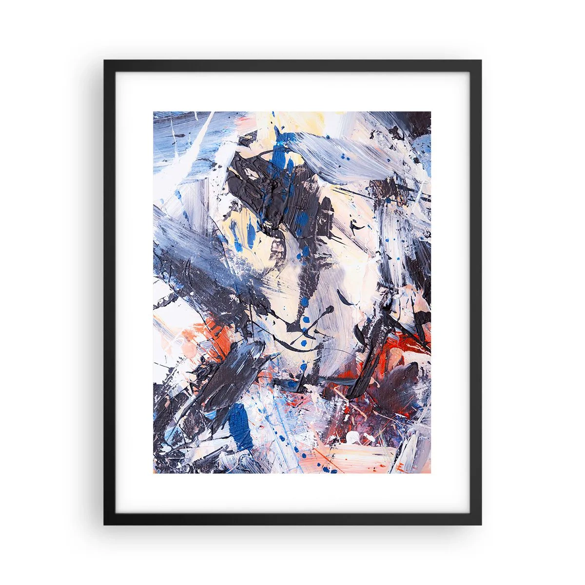 Poster in een zwarte lijst - Gekke dans van abstractie - 40x50 cm