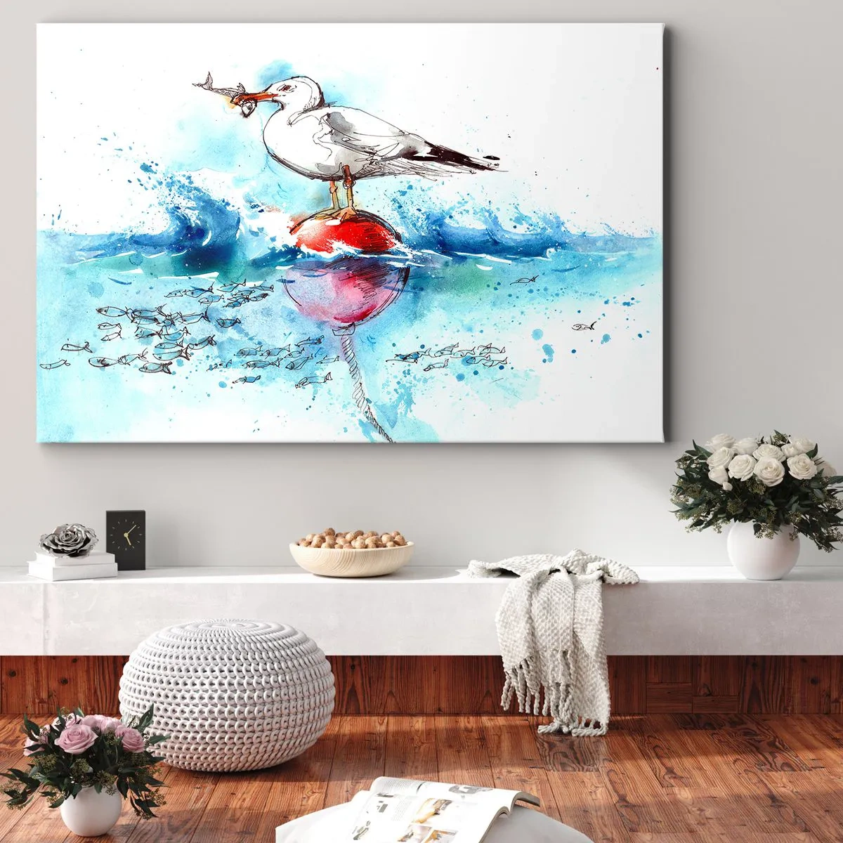 Schilderen op canvas - Succesvolle vangst - 100x70 cm