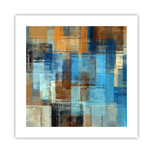 Poster - Door de blauwe sluier - 40x40 cm
