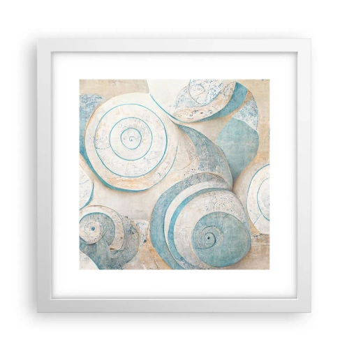 Poster in een witte lijst - Wat zit er in de schelp? - 30x30 cm