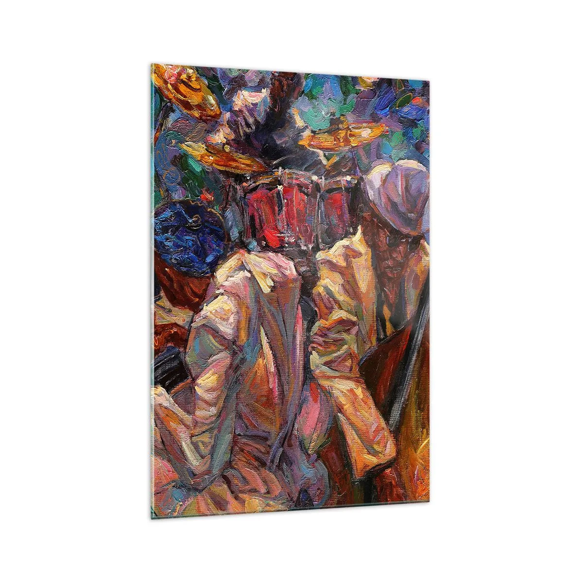 Schilderen op glas - In hetzelfde ritme - 70x100 cm