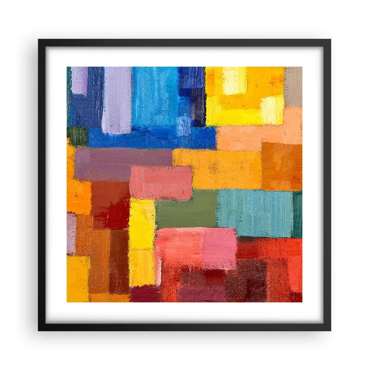 Poster in een zwarte lijst - Elk is anders, allemaal kleurrijk - 50x50 cm