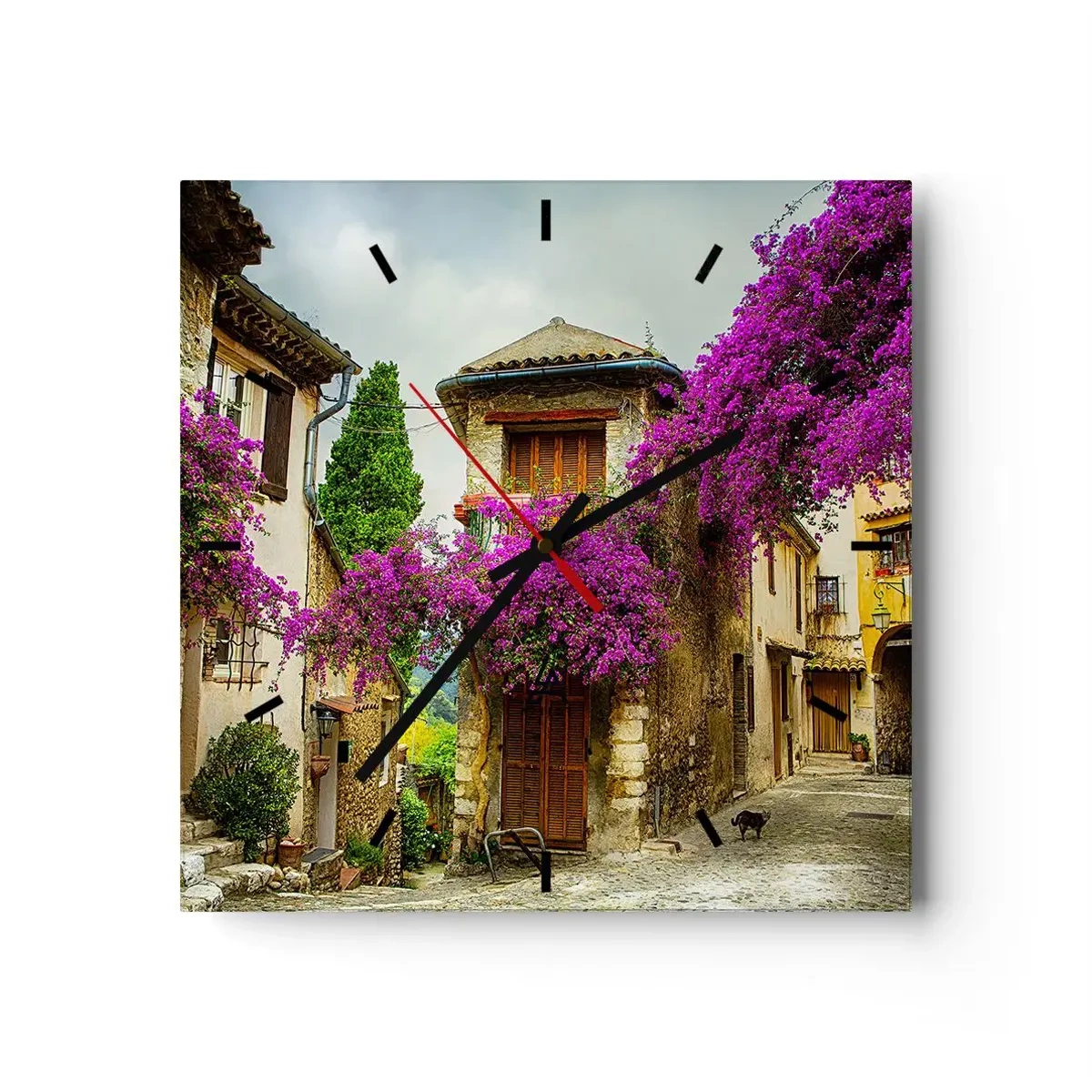 Wandklok - Klok - Onder een bloemenluifel - 40x40 cm