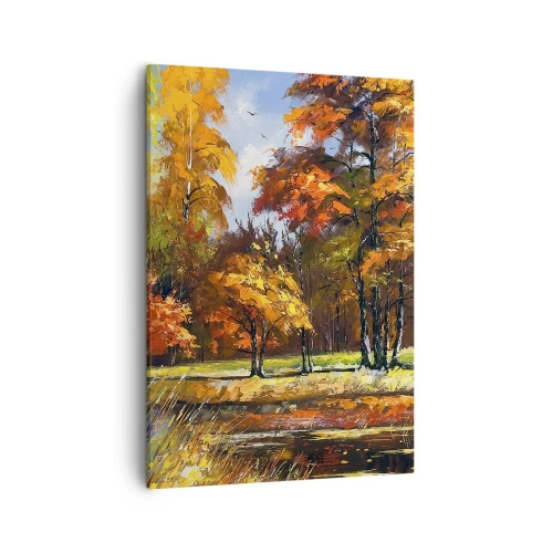 Schilderen op canvas - Landschap in goud en brons - 50x70 cm