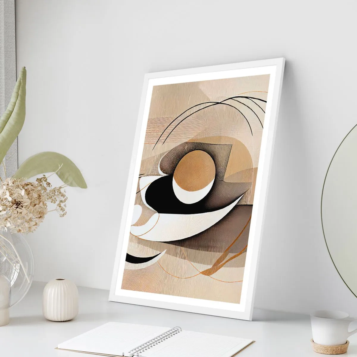 Poster in een witte lijst - Compositie: de essentie van de dingen - 70x100 cm