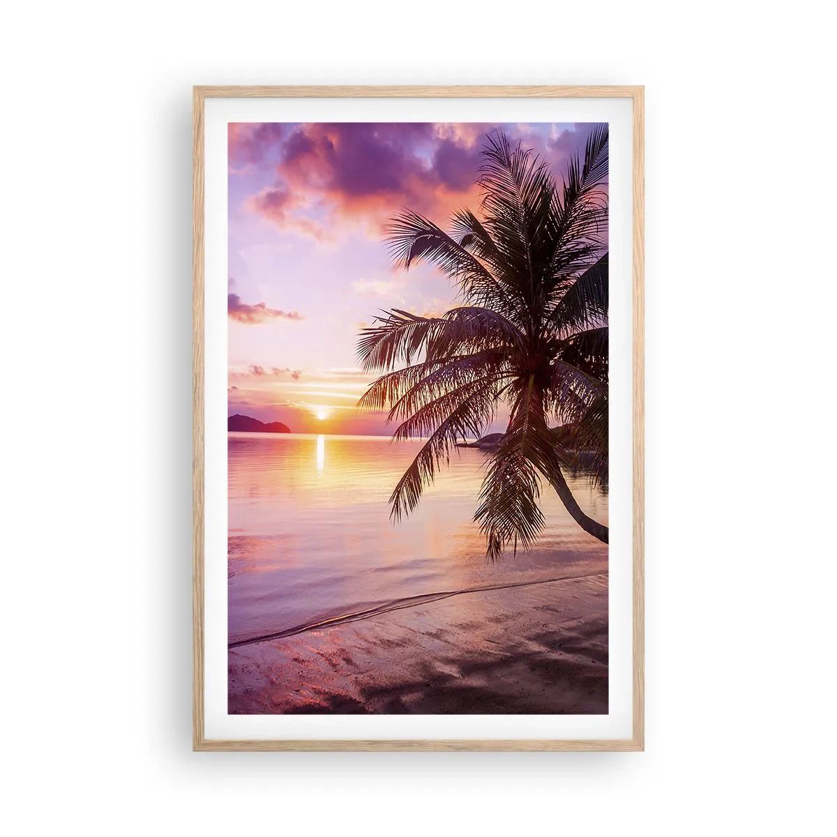 Een poster in een licht eiken lijst - Geluk tot aan de horizon - 61x91 cm