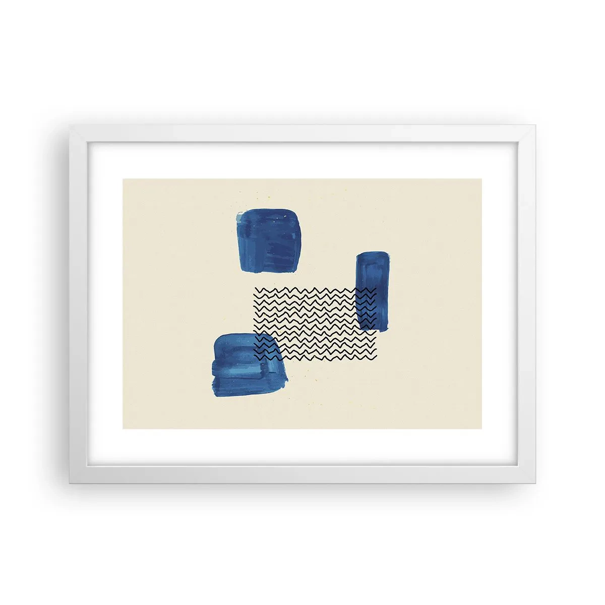 Poster in een witte lijst - Een abstract kwartet - 40x30 cm