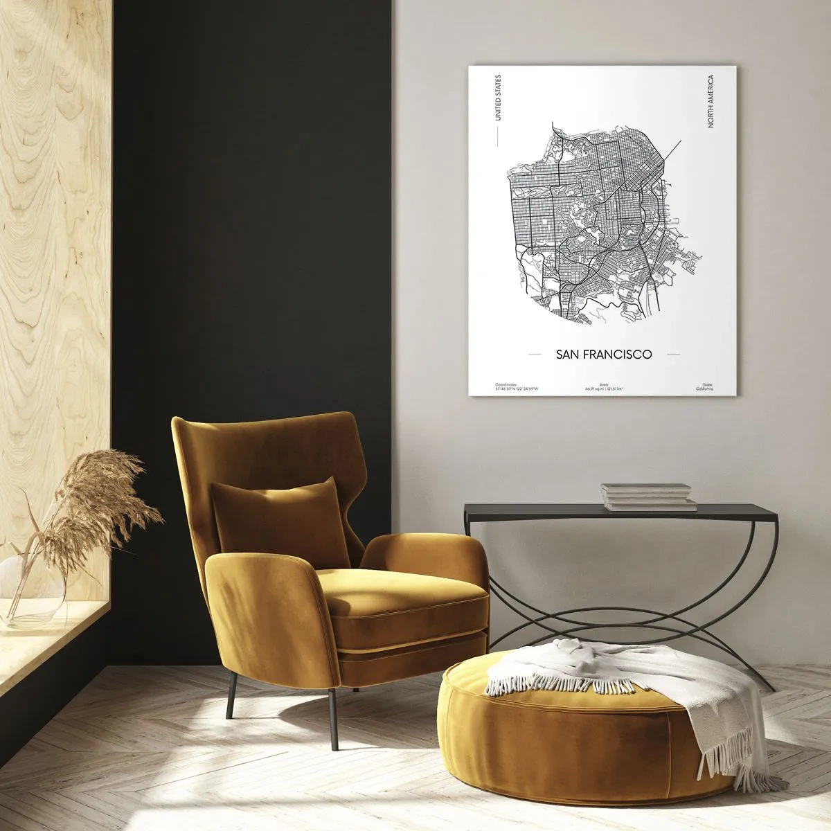 Schilderen op glas - Anatomie van San Francisco - 50x70 cm