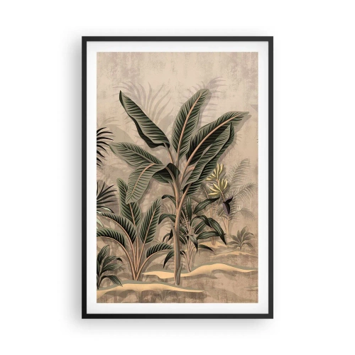 Poster in een zwarte lijst - Een gravure in koloniale stijl - 61x91 cm