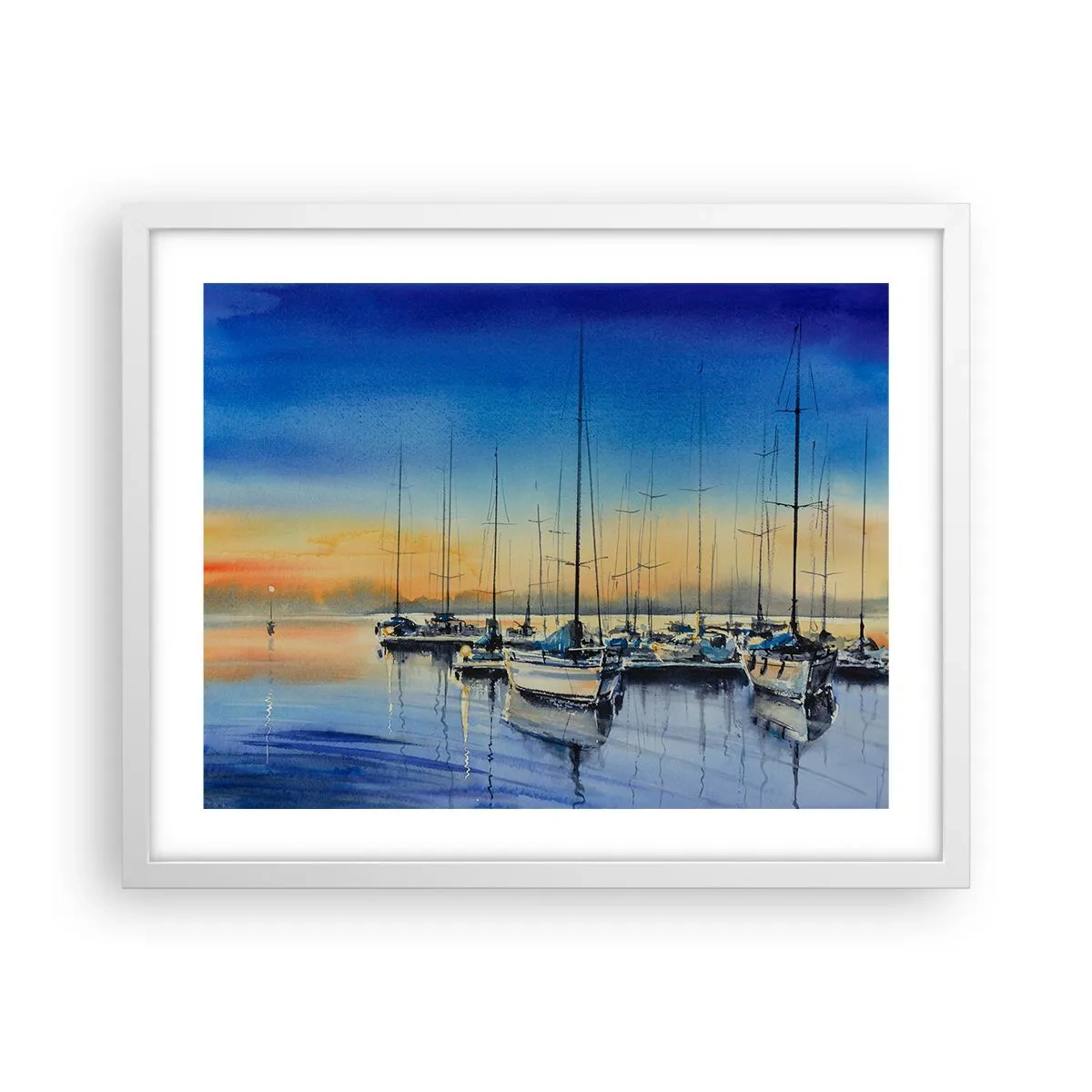 Poster in een witte lijst - Einde van een goede dag - 50x40 cm