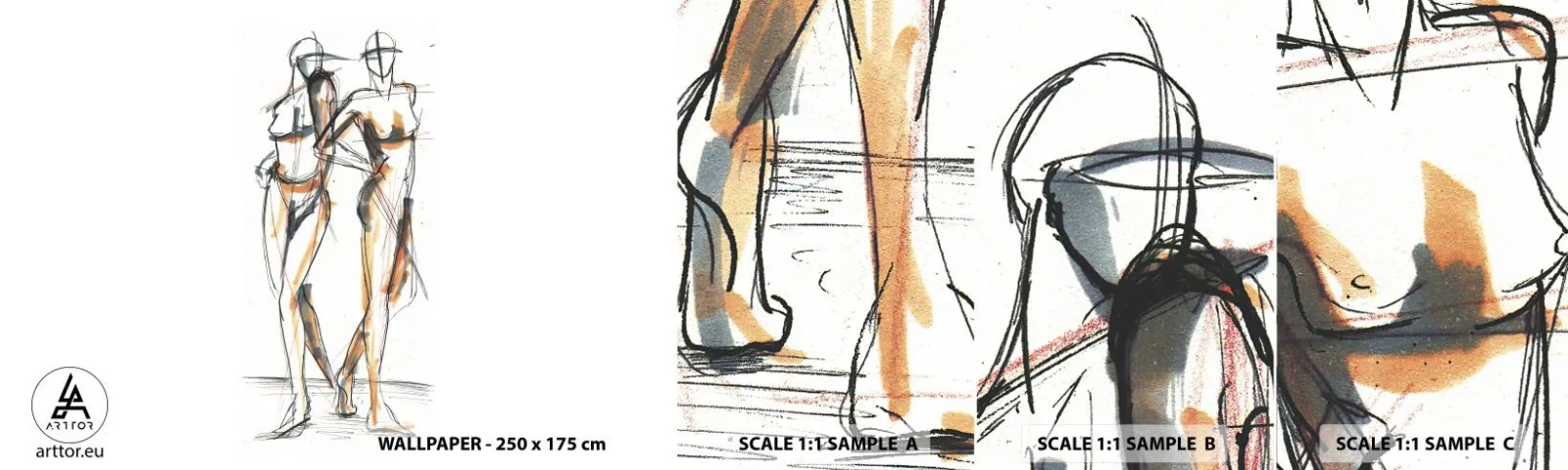 Fotobehang Monster Zelfklevend Deluxe Sticker - Een studie van genade - Grafisch, Mode, Moderne kunst - 100x30 cm