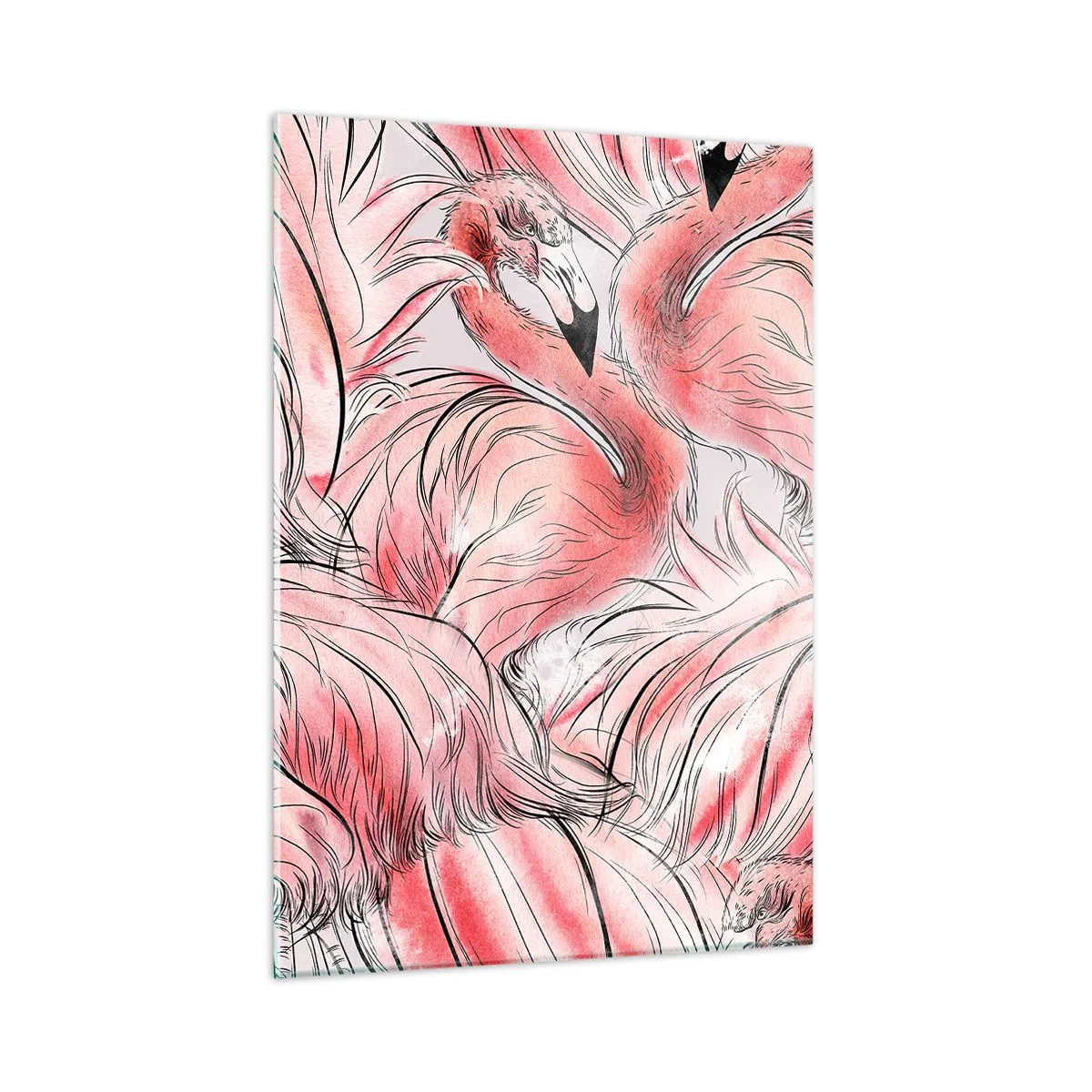 Schilderen op glas - Vogelcorps de ballet - 50x70 cm