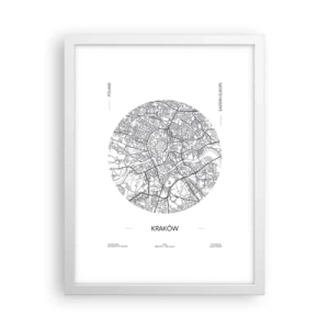 Poster in een witte lijst - Anatomie van Krakau - 30x40 cm