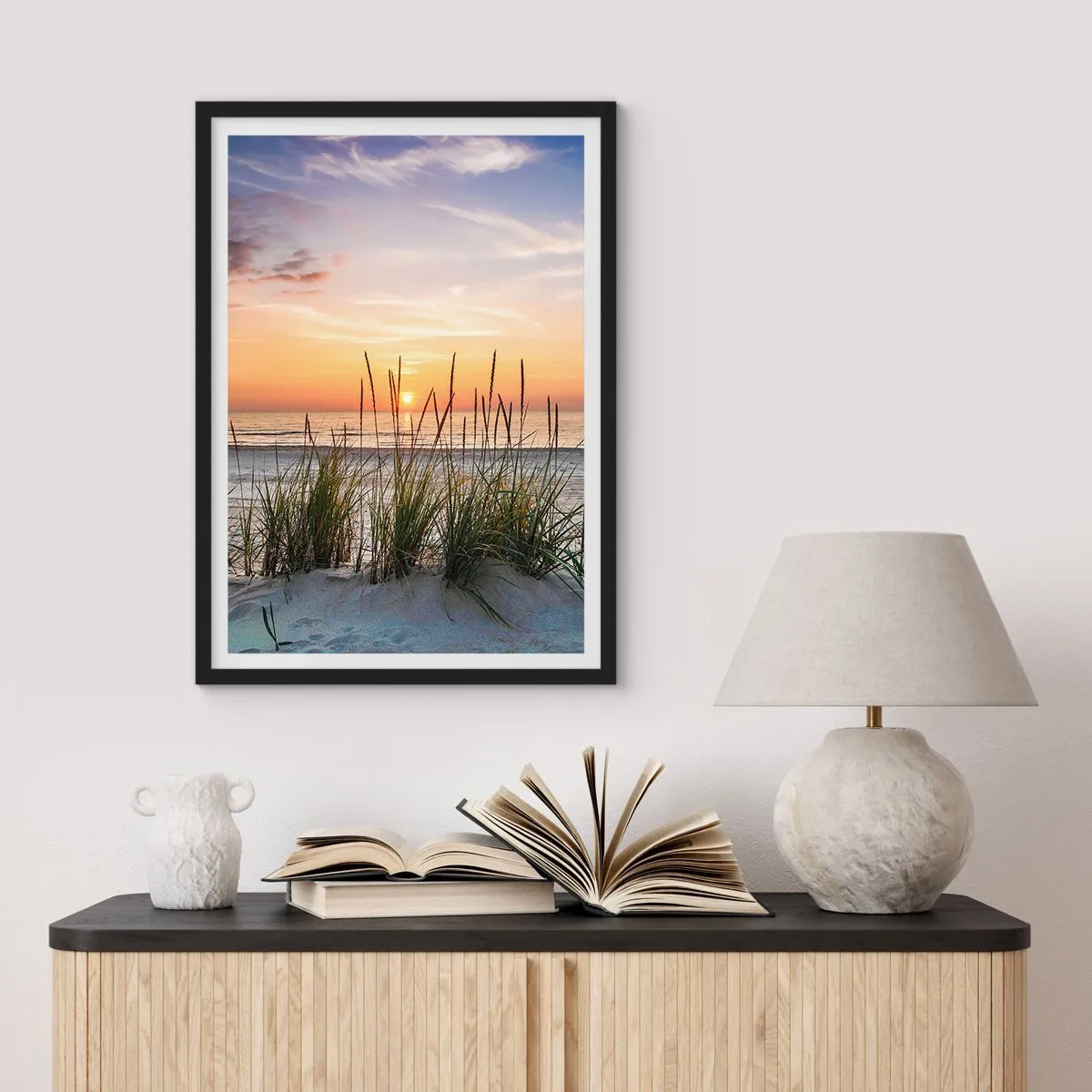 Poster in een zwarte lijst - Kijk, denk, voel - 30x40 cm