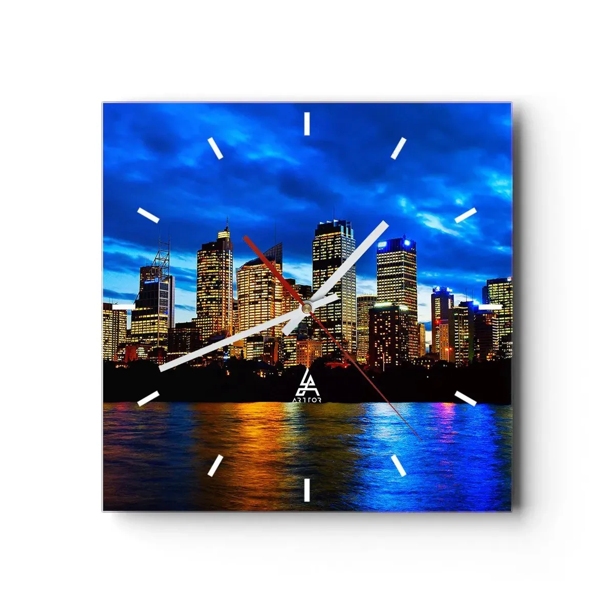 Wandklok - Klok - Een nacht van licht en kleuren - 30x30 cm