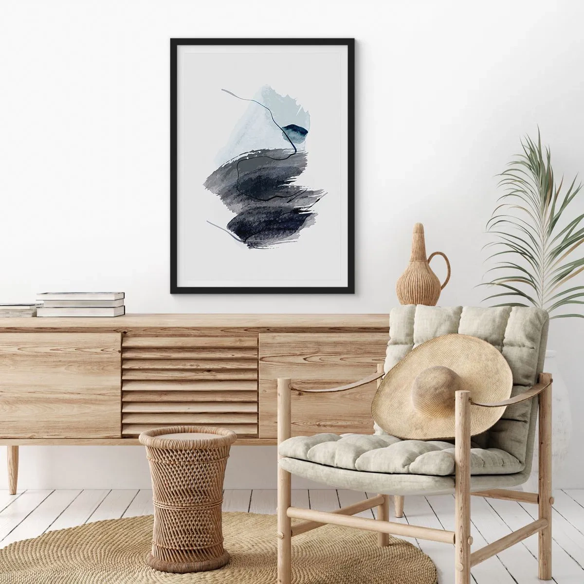 Poster in een zwarte lijst - Intensiteit en beweging - 40x50 cm