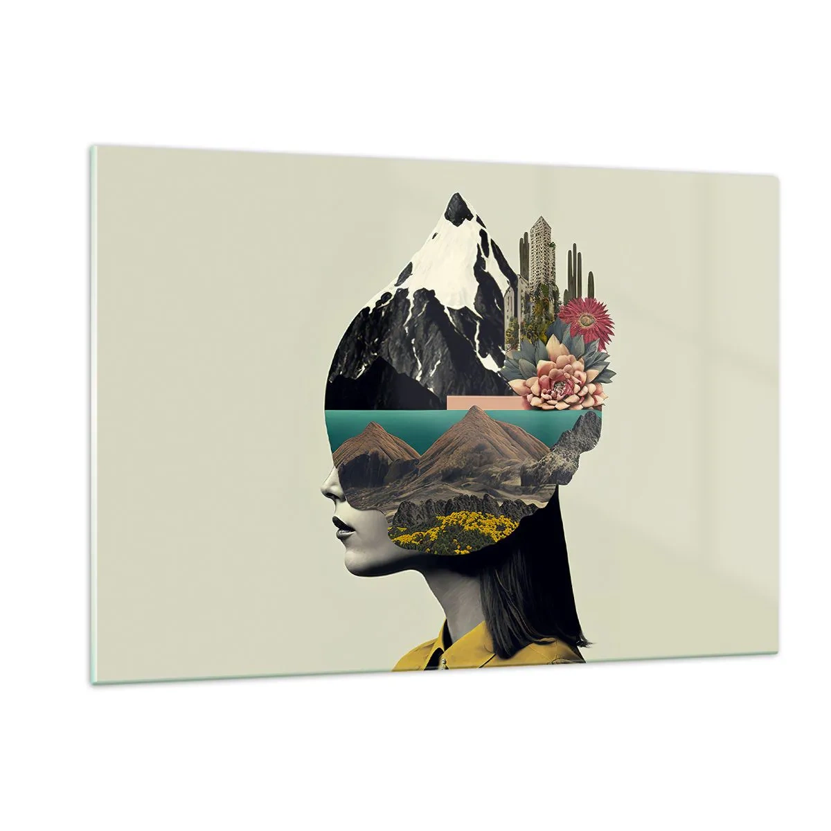 Schilderen op glas - Vrouw – altijd een mysterie - 120x80 cm