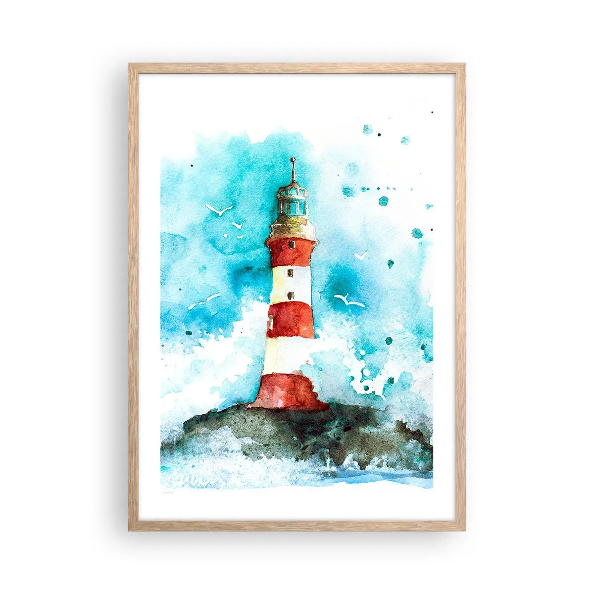 Een poster in een licht eiken lijst - Eenheid van de elementen - 50x70 cm