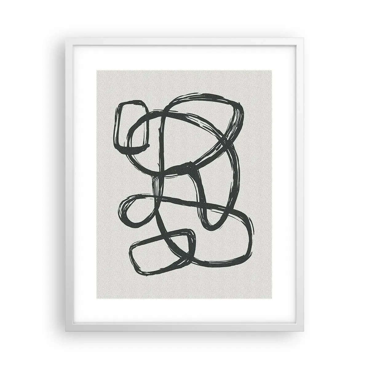 Poster in een witte lijst - Lusvormige abstractie - 40x50 cm
