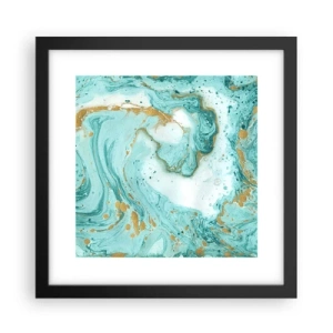 Poster in een zwarte lijst - Onder de grote golf van het Edo-tijdperk - 30x30 cm