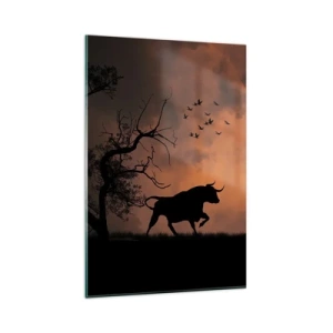Schilderen op glas - Een dramatisch schouwspel van de natuur - 80x120 cm