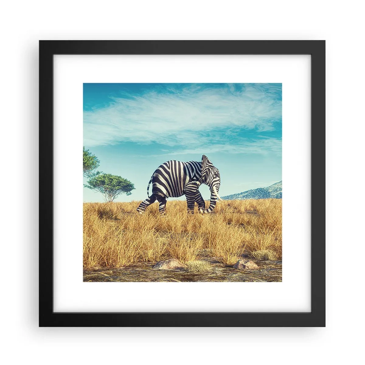 Poster in een zwarte lijst - Grijs is niet meer in de mode - 30x30 cm