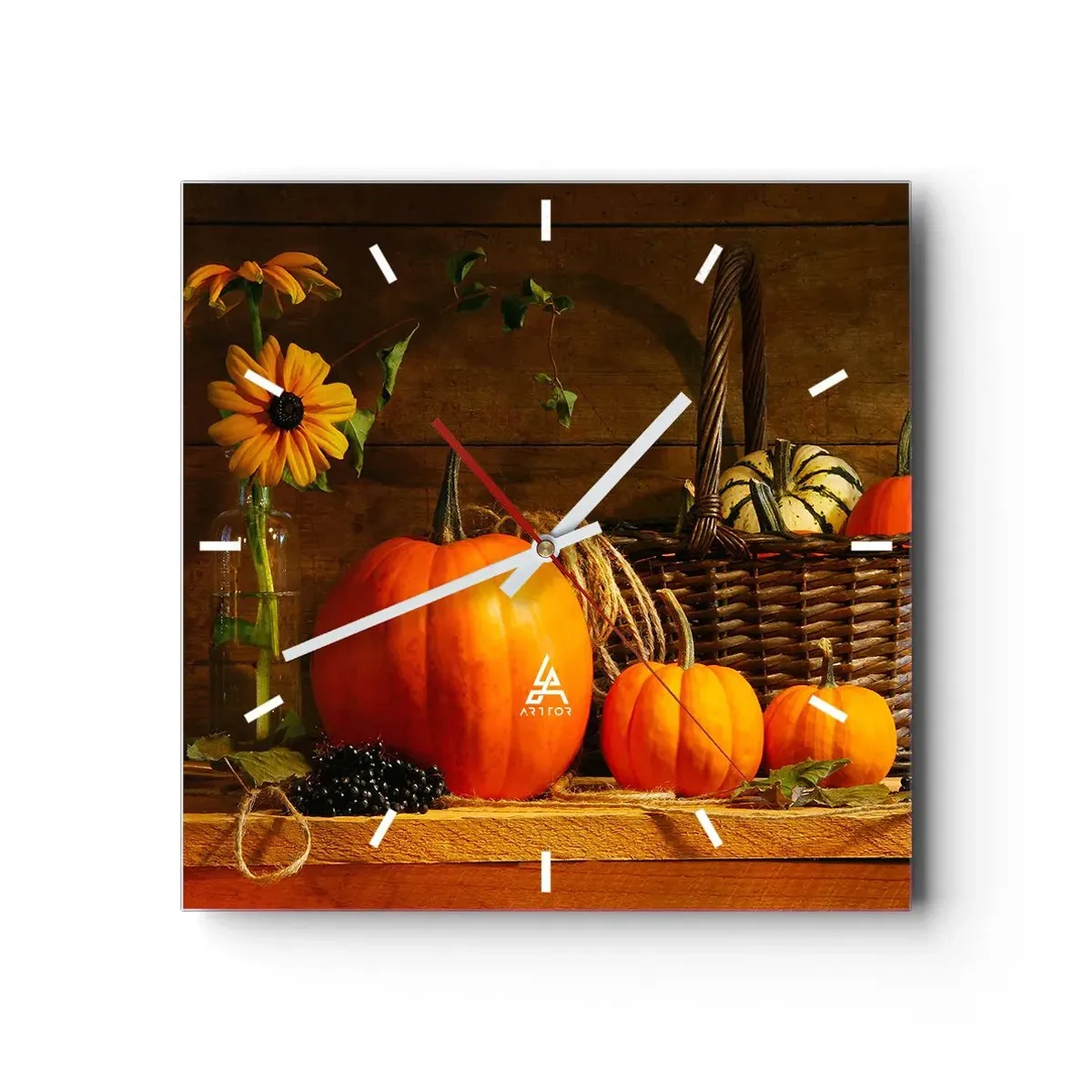 Wandklok - Klok - Een rustieke compositie - geschenken van de herfst - 40x40 cm