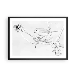 Poster in een zwarte lijst - Winterochtend - 70x50 cm