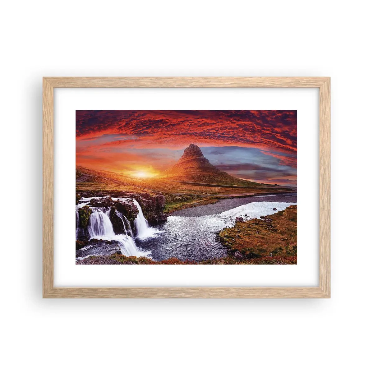 Een poster in een licht eiken lijst - Een zicht op Midden-aarde - 40x30 cm