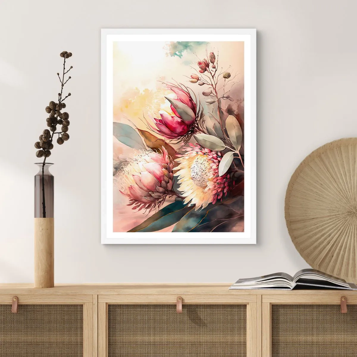 Poster in een witte lijst - In profiel en en face - 50x70 cm